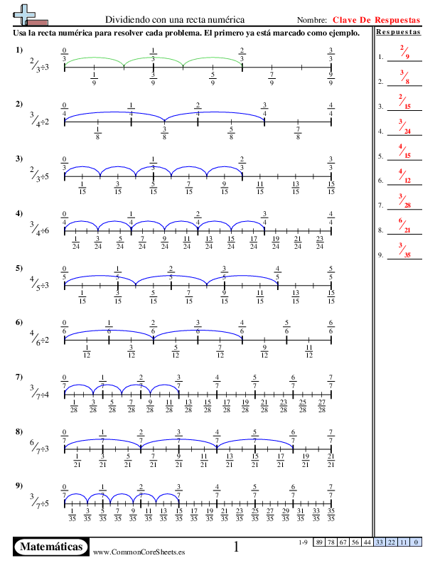  - recta-numerica-fraccion-por-entero worksheet