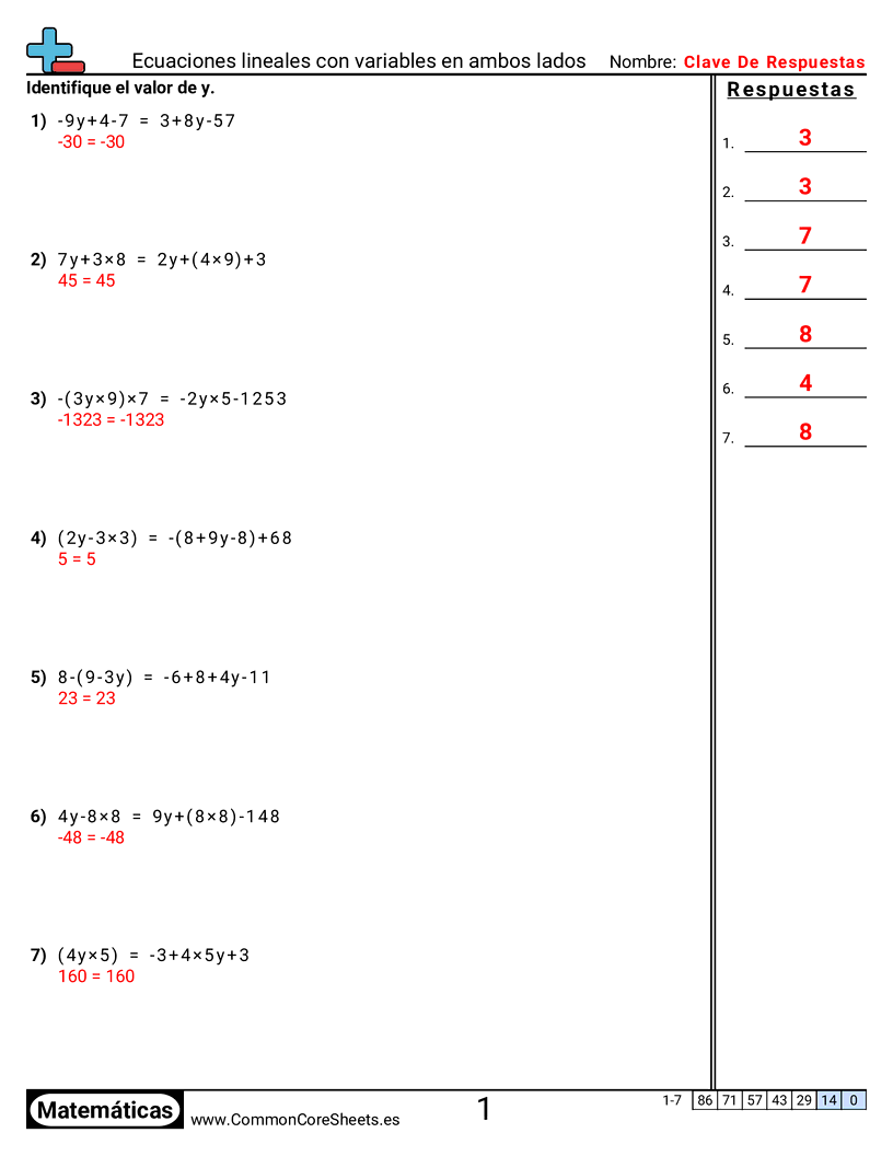 Ejercicios de álgebra - ecuaciones-lineales-con-variables-en-ambos-lados worksheet