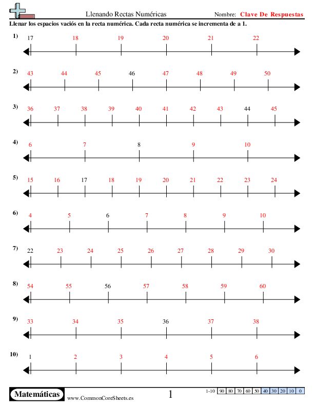  - llenando-rectas-numericas worksheet