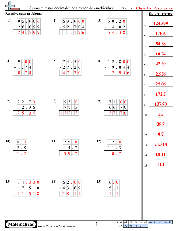  - sumar-y-restar-decimales-con-ayuda-de-cuadriculas worksheet
