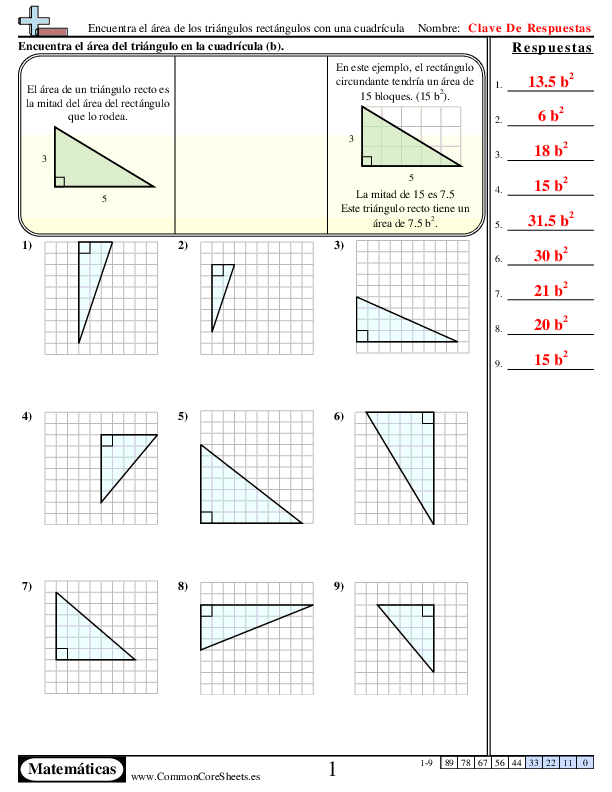  - encuentra-el-area-de-los-triangulos-rectangulos-con-una-cuadricula worksheet