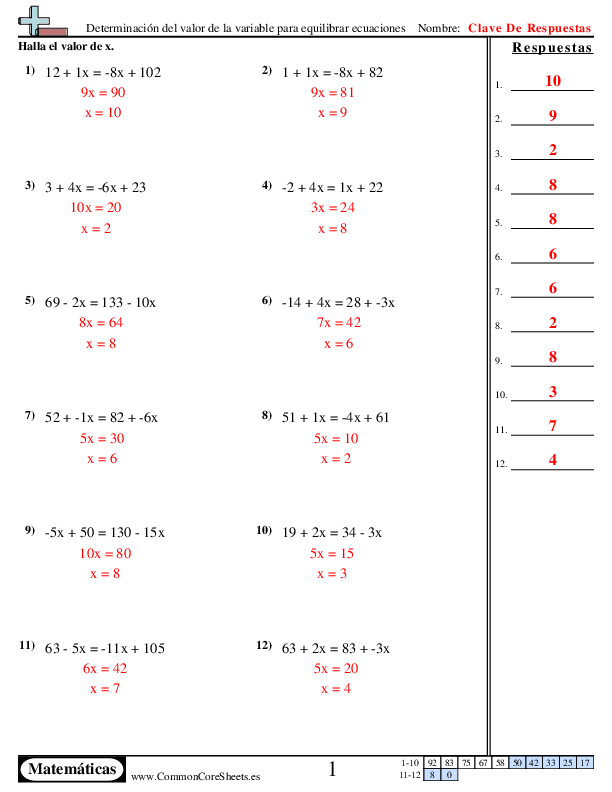  - determinacion-del-valor-de-la-variable-para-equilibrar-ecuaciones worksheet