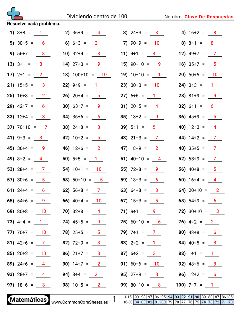 Ejercicios  de división - ejercicios-de-division worksheet