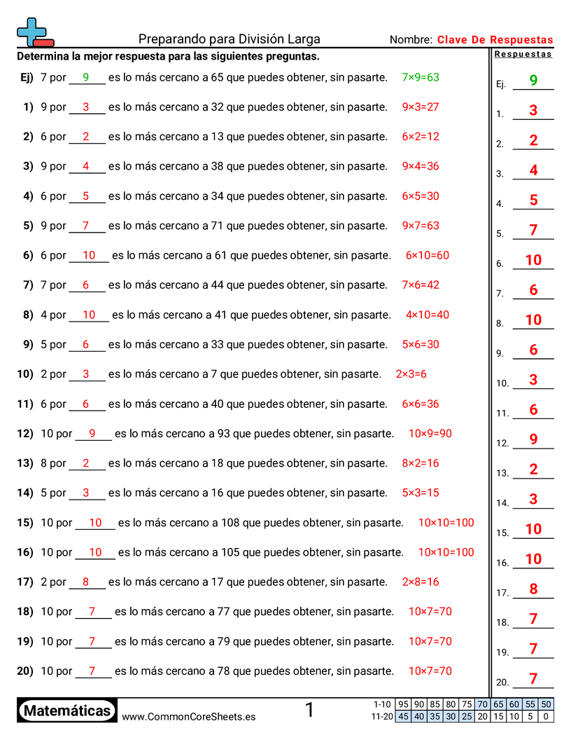 Ejercicios  de división - preparacion-para-la-division-larga worksheet