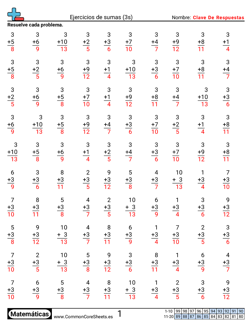 Ejercicios  de ejercicios de matemáticas - 3-tablas worksheet
