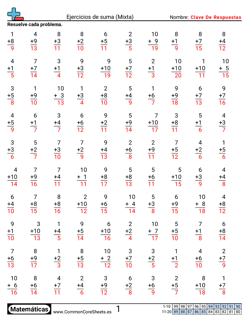 Ejercicios  de ejercicios de matemáticas - mixto worksheet