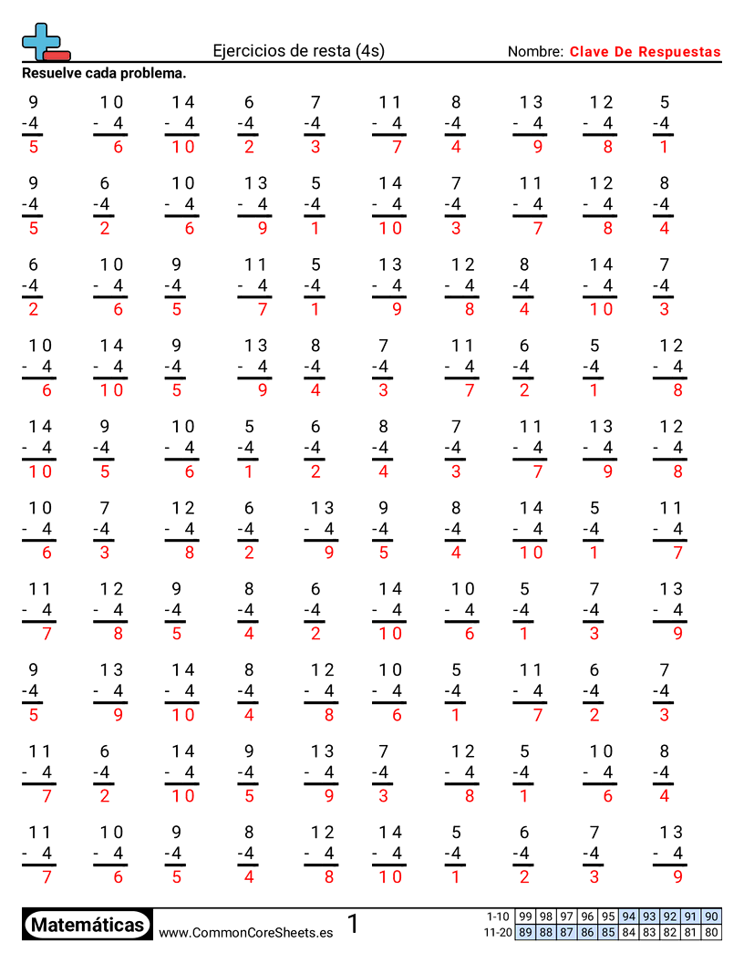 Ejercicios  de ejercicios de matemáticas - 4-tablas worksheet