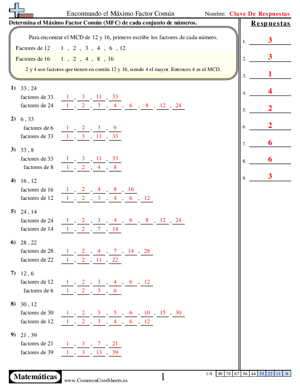  - la-identificacion-del-maximo-comun-divisor-con-ayuda worksheet