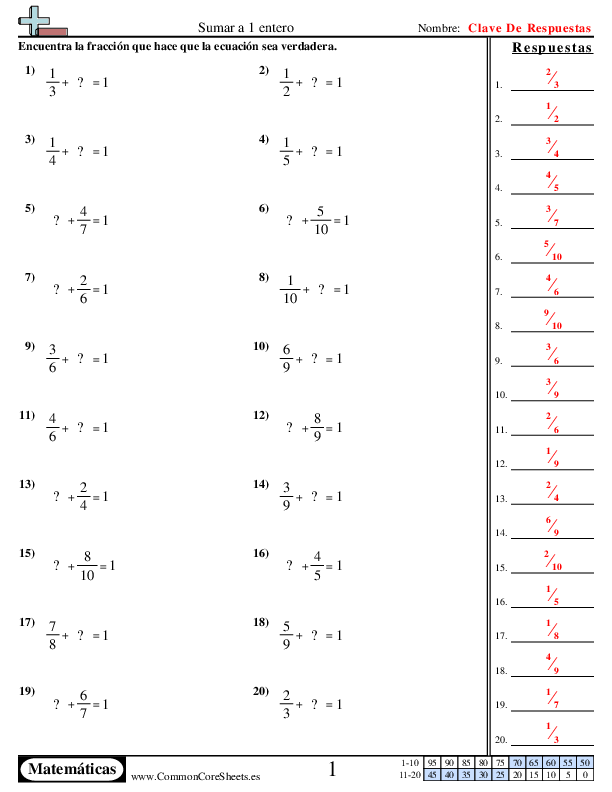  - sumar-a-1-entero worksheet