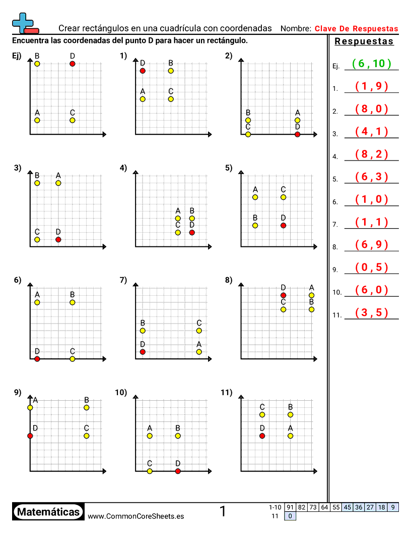 Ejercicios  de cuadriculas - crear-rectangulos-en-una-cuadricula-con-coordenadas worksheet