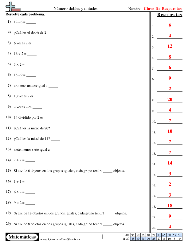  - numero-dobles-y-mitades worksheet