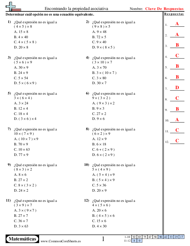  - encontrar-equivalente-propiedad-asociativa worksheet