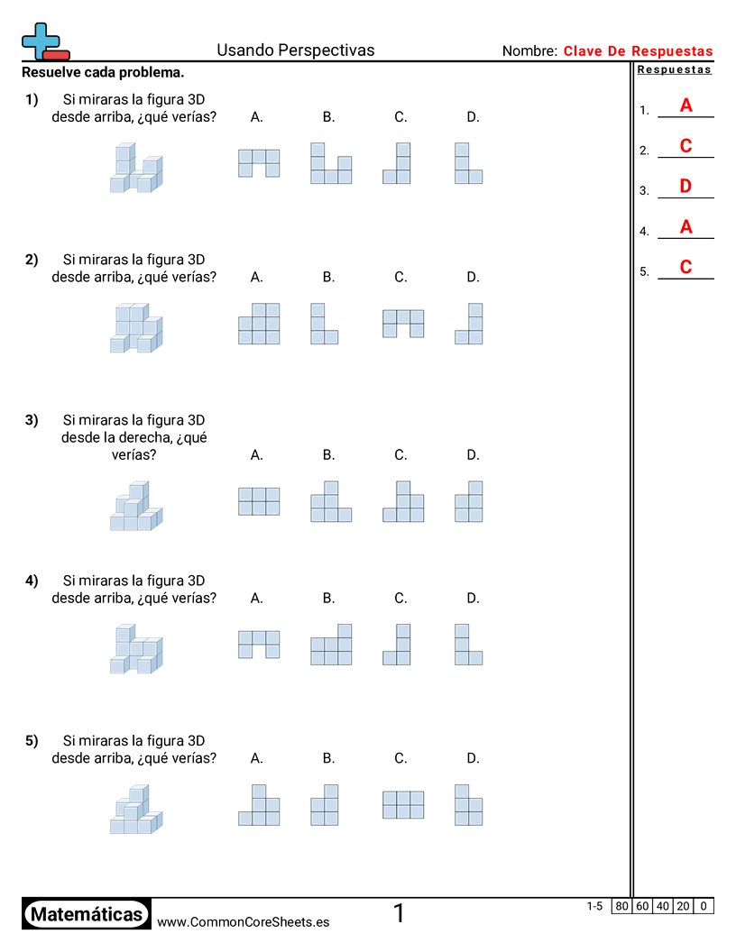 Ejercicios  de formas - Usar perspectivas worksheet