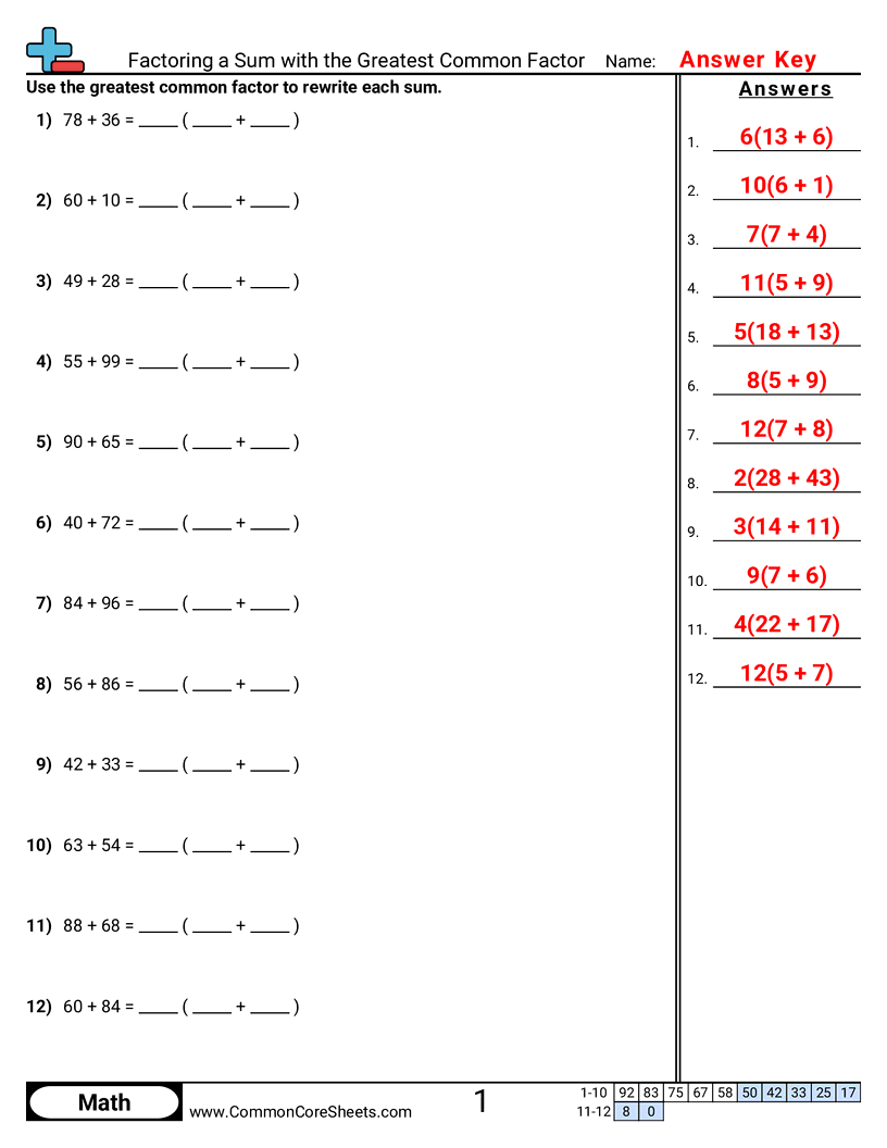 Related worksheet